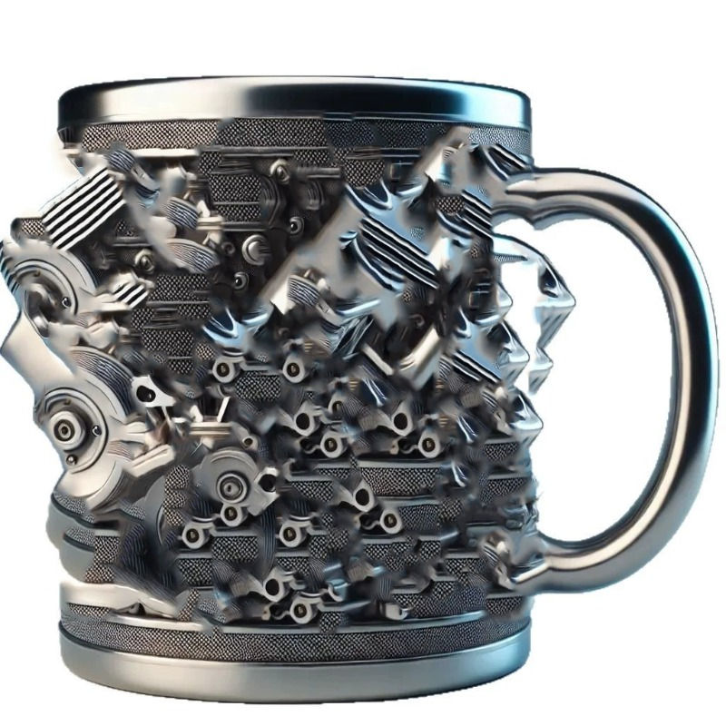 Thumbnail: Engine V8 V6 Metal Cup Design Crafts Creative Resin Mug Handicraft Three-dimensi