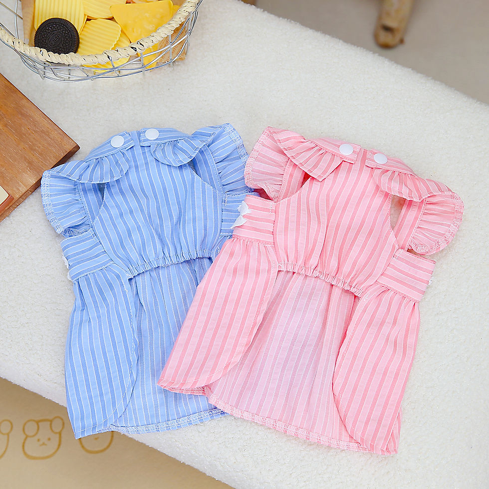 Thumbnail: Summer Princess Pet Striped Dress for Dogs Little Small Puppies Animal Cat Weddi