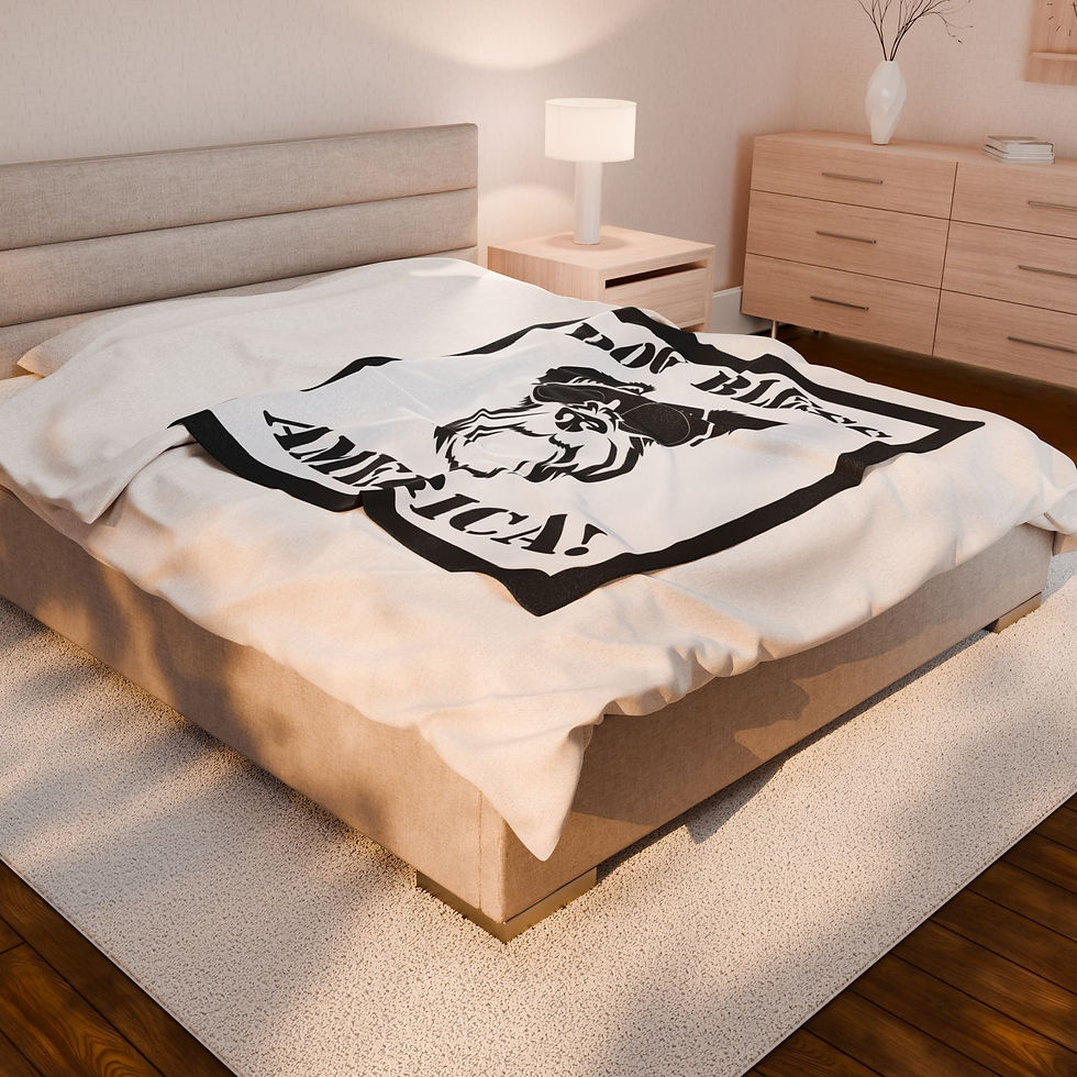 Thumbnail: Dog Bless America Velveteen Plush Blanket — Patriotic Dog Throw for Pet Lovers