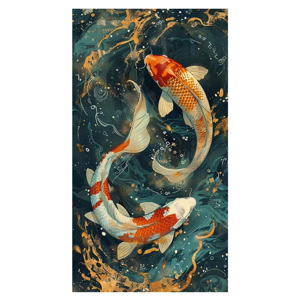 Thumbnail: Large 5D Diy Diamond Painting New 2024 Koi Fish Embroidery Cross Stitch Kits Mos