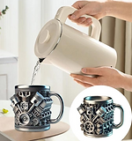 A gadget coffee mug fashioned from a motor