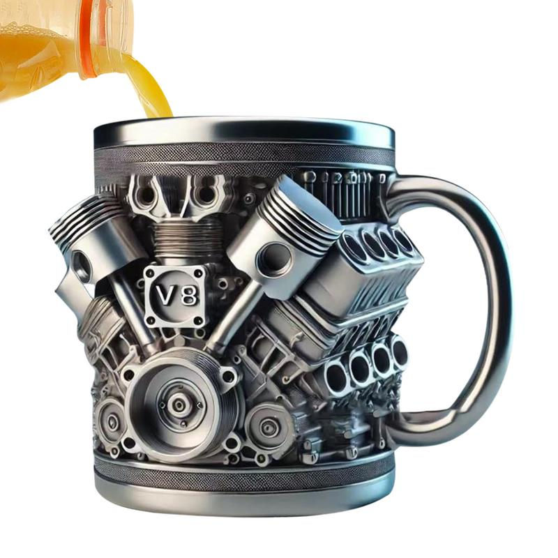 V6/V8 Engines Stainless Steel Cup Beer Mug Creative Coffee Cups For Home Offices