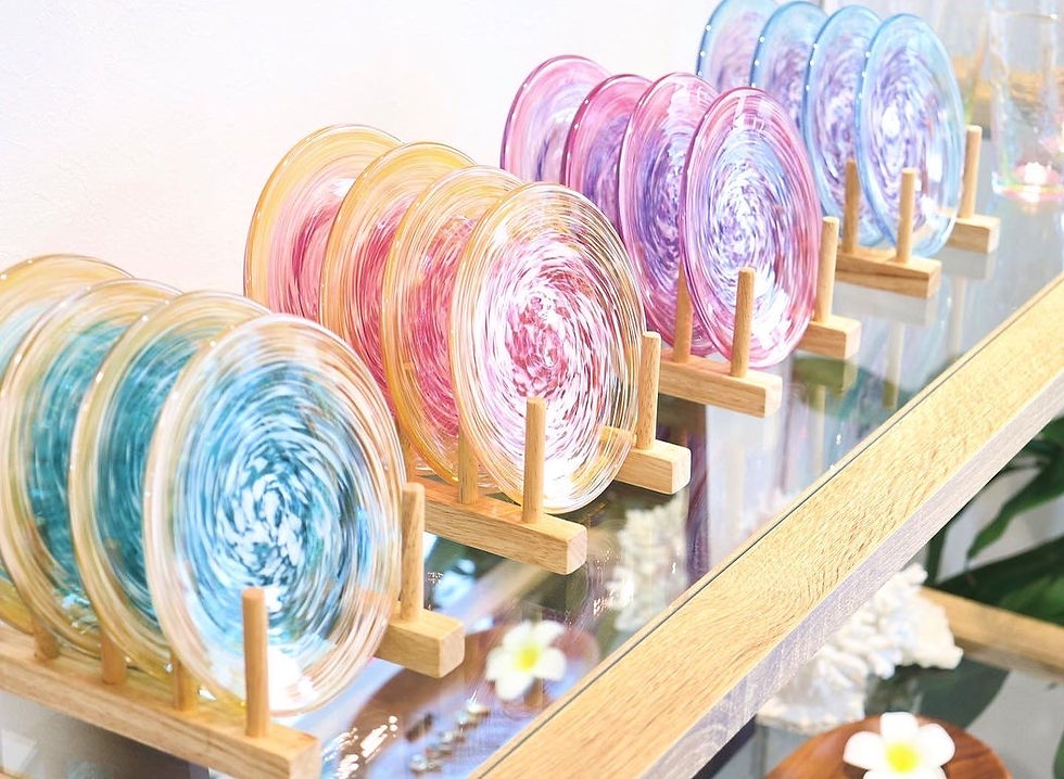 琉球ガラス 深海皿 琉球ガラス やちむん 沖縄 宮古島 人気 かわいい おすすめ 通販 安い 体験