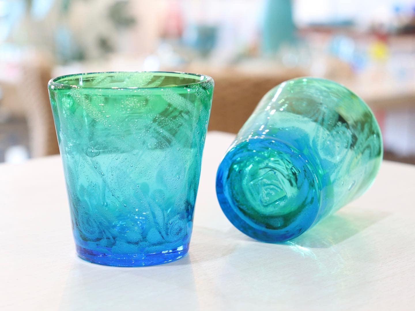 琉球ガラス 渦イラブチャーグラス