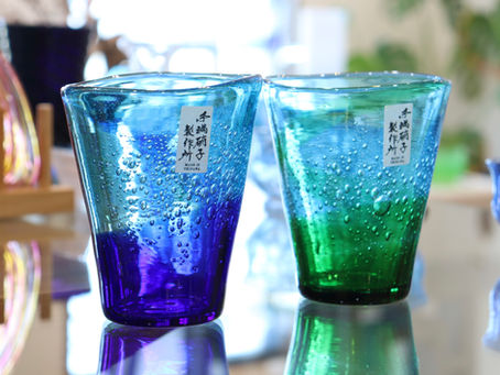 琉球ガラス みぃーにし泡盛グラス入荷