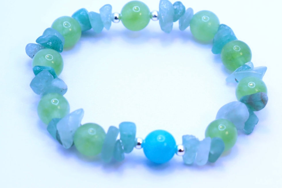 Bracelet Femme, Aventurine avec 925 Argent (14.5cm)