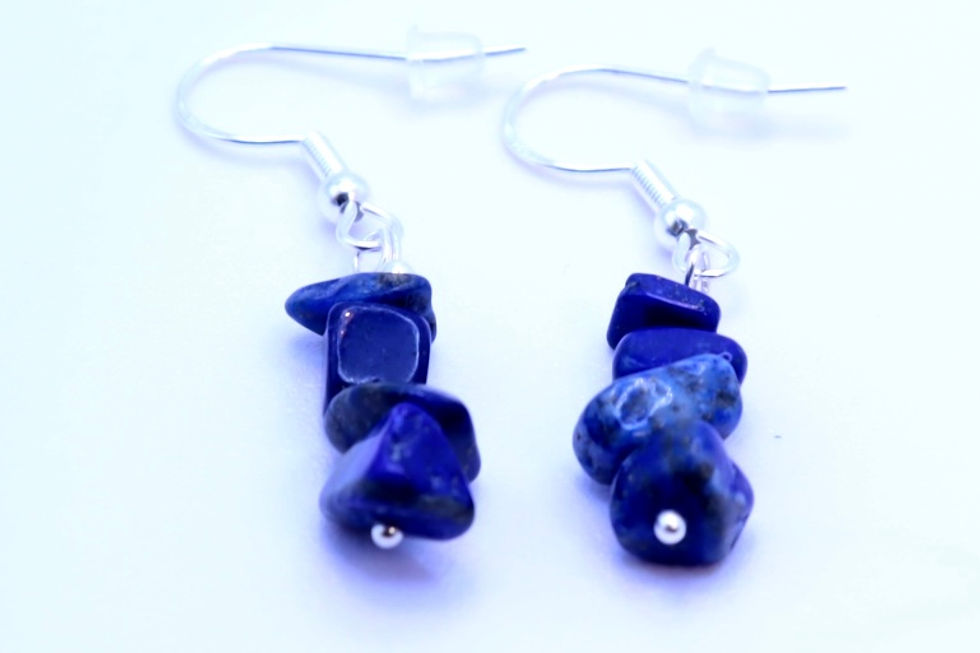 Boucles d'oreilles Femme, Lapis Lazuli et 925 Argent