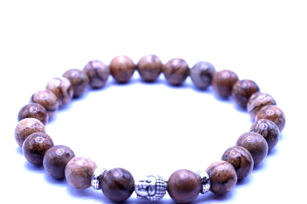 Bracelet Homme, Pierre de Soleil avec 925 Argent (18cm)