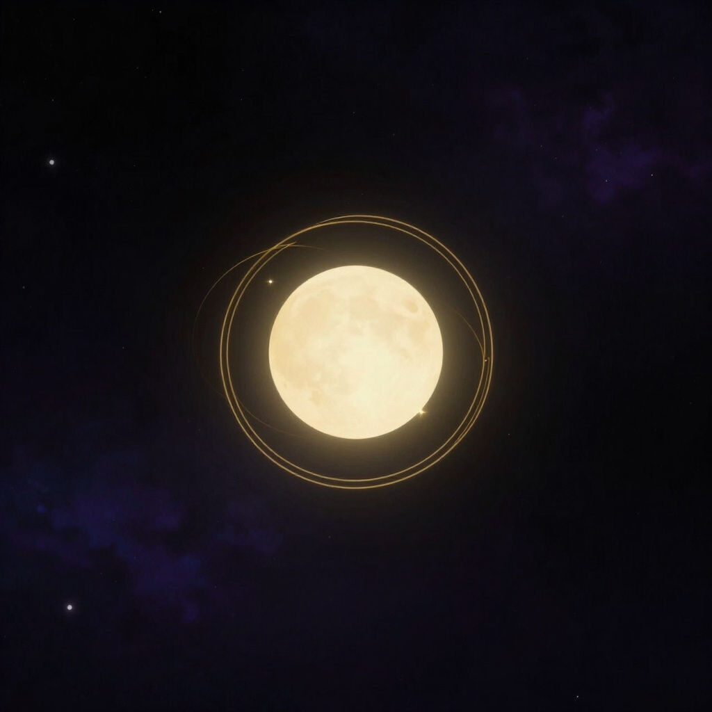 Moon and celestial ring artwork for the Love and Marriage Vedic compatibility reading