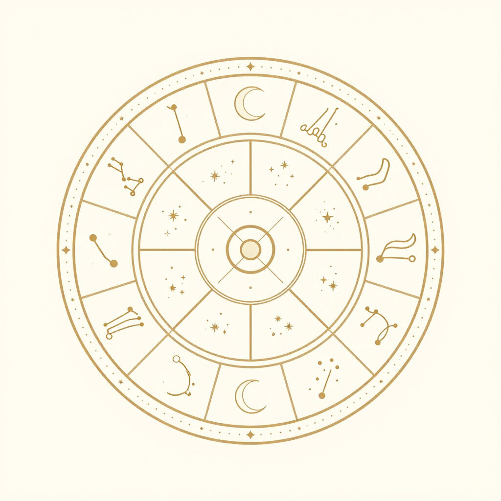 Celestial zodiac wheel artwork for the Life Purpose complete Vedic birth chart reading