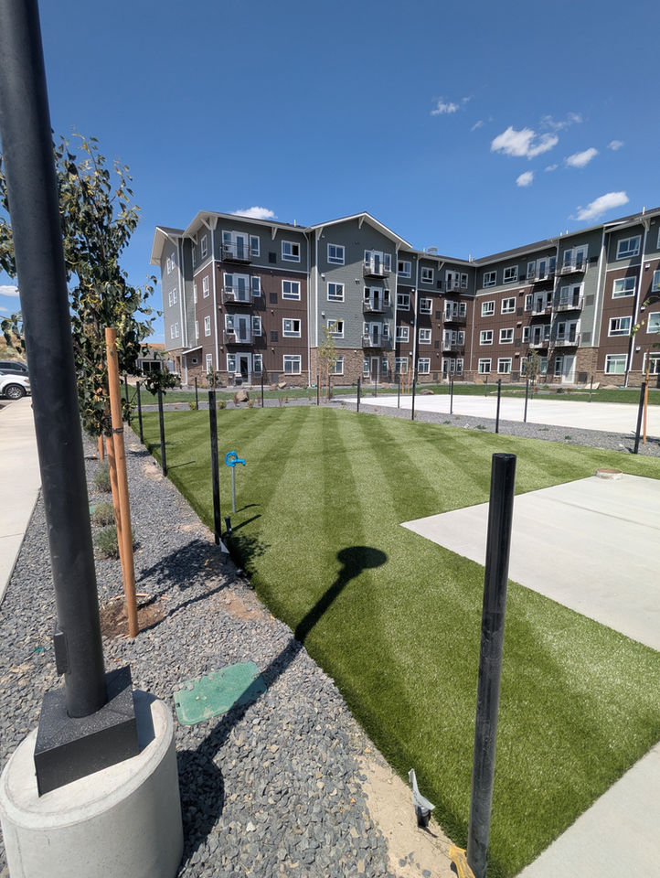     Commercial hardscape construction completed by Aspen Landscaping.
