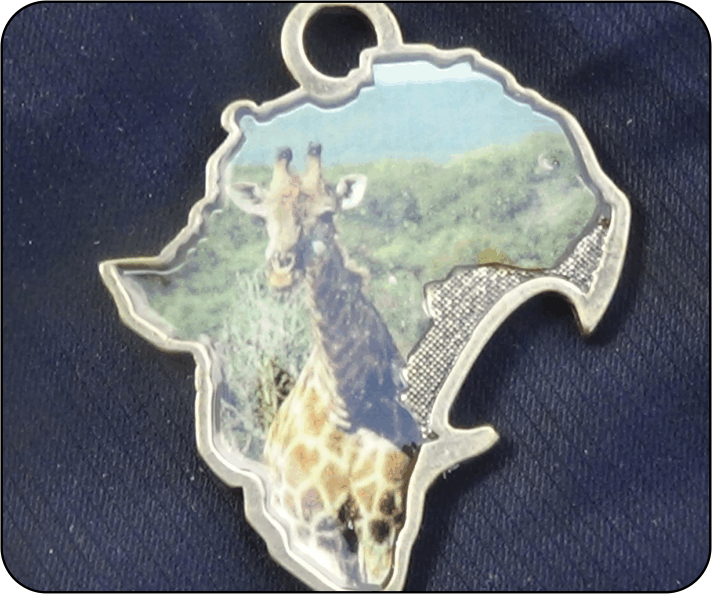 Brass Antique plating Africa opener with domed sticker