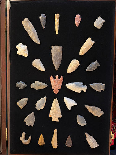 Framed (walnut) Presentation of Native American Tools | America’s Artifacts
