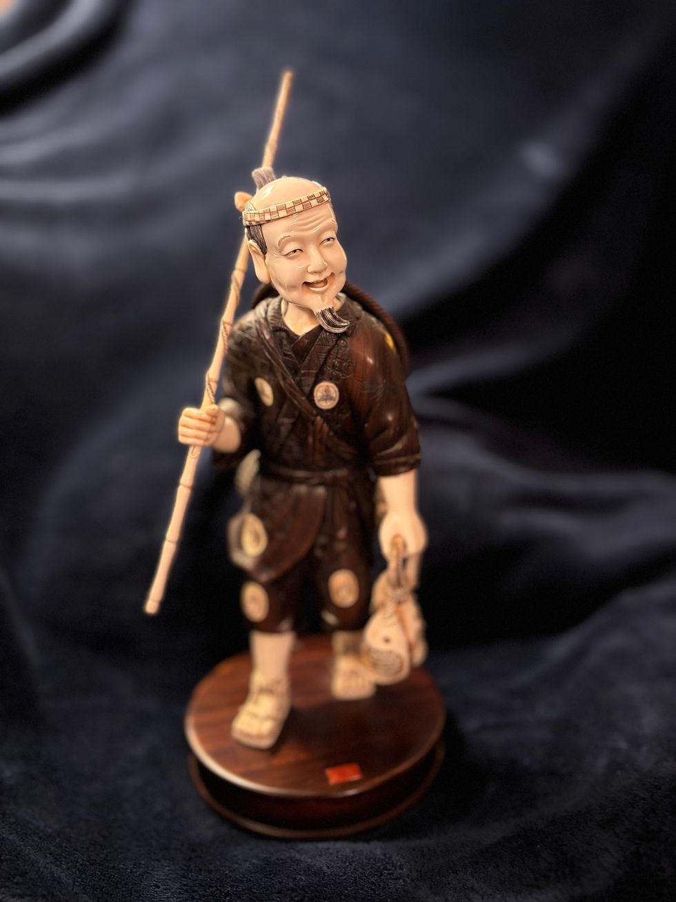Japanese Ivory & Ebony Fisherman