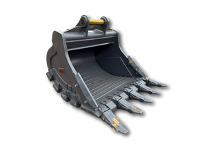 Side profile view of UBA rock bucket