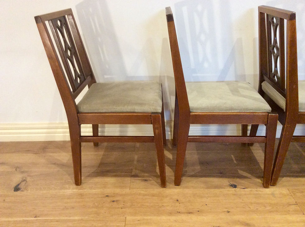Thumbnail: Four Matching Mid Century Avalon Blackwood Dining Chairs.