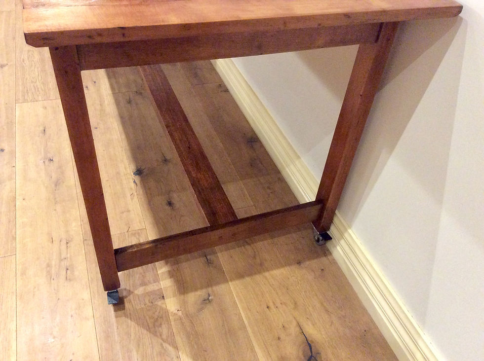 Thumbnail: Mid Century Industrial Hardwood Kitchen Island with Drawer.