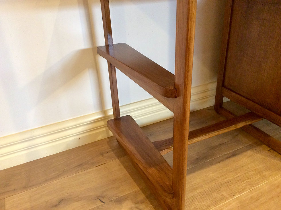 Thumbnail: Mid Century Douglass Snelling Inspired Four Drawer Hardwood Desk. Circa 1960