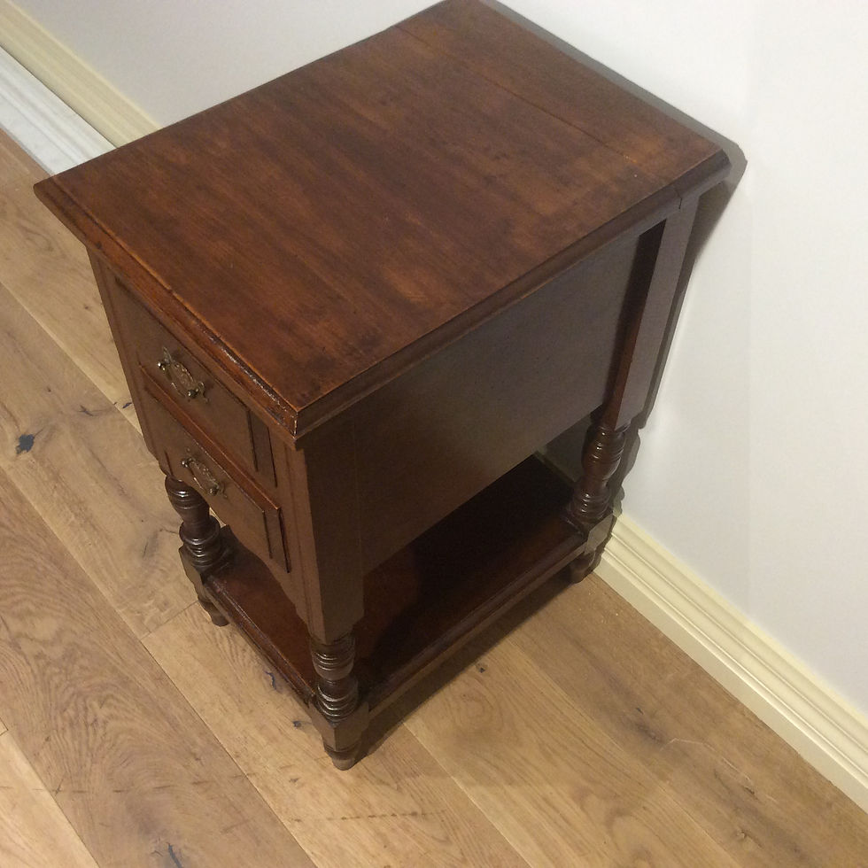 Thumbnail: Rustic Edwardian Two Drawer Bedside Cabinet.