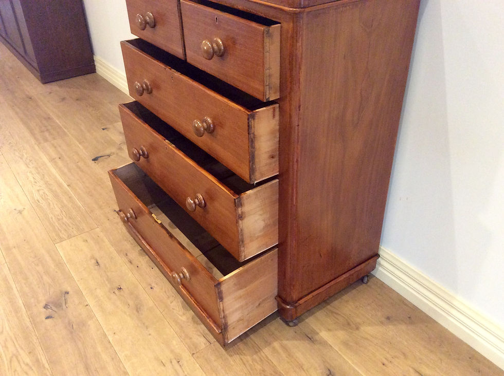 Thumbnail: A8014 – Victorian Cedar Five Drawer Chest on Rolling Castors.