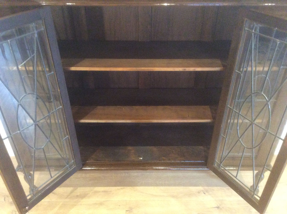 Thumbnail: Antique Blackwood Four Panel Leadlight Bookcase