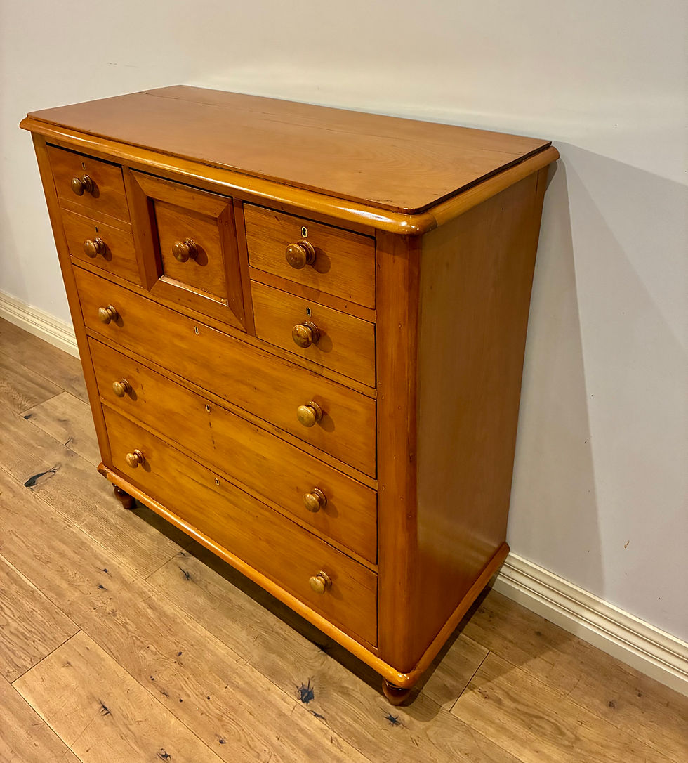 Thumbnail: A9115- Restored Golden Maple & Cedar Seven Drawer Tallboy