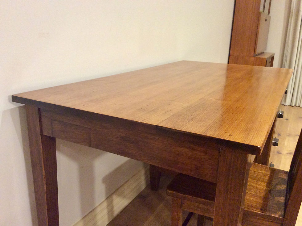 Thumbnail: Solid Oak Four Drawer Industrial Desk with Chair