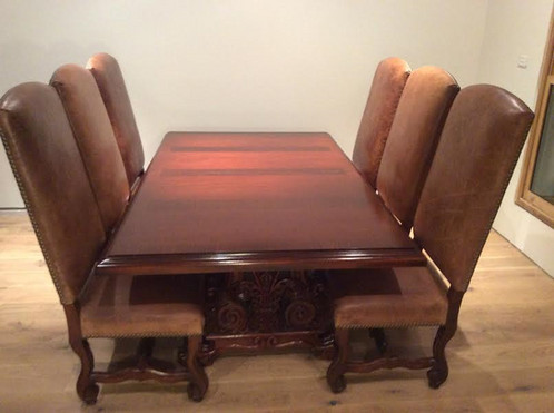 large ralph lauren claw-footed solid mahogany extension dining table