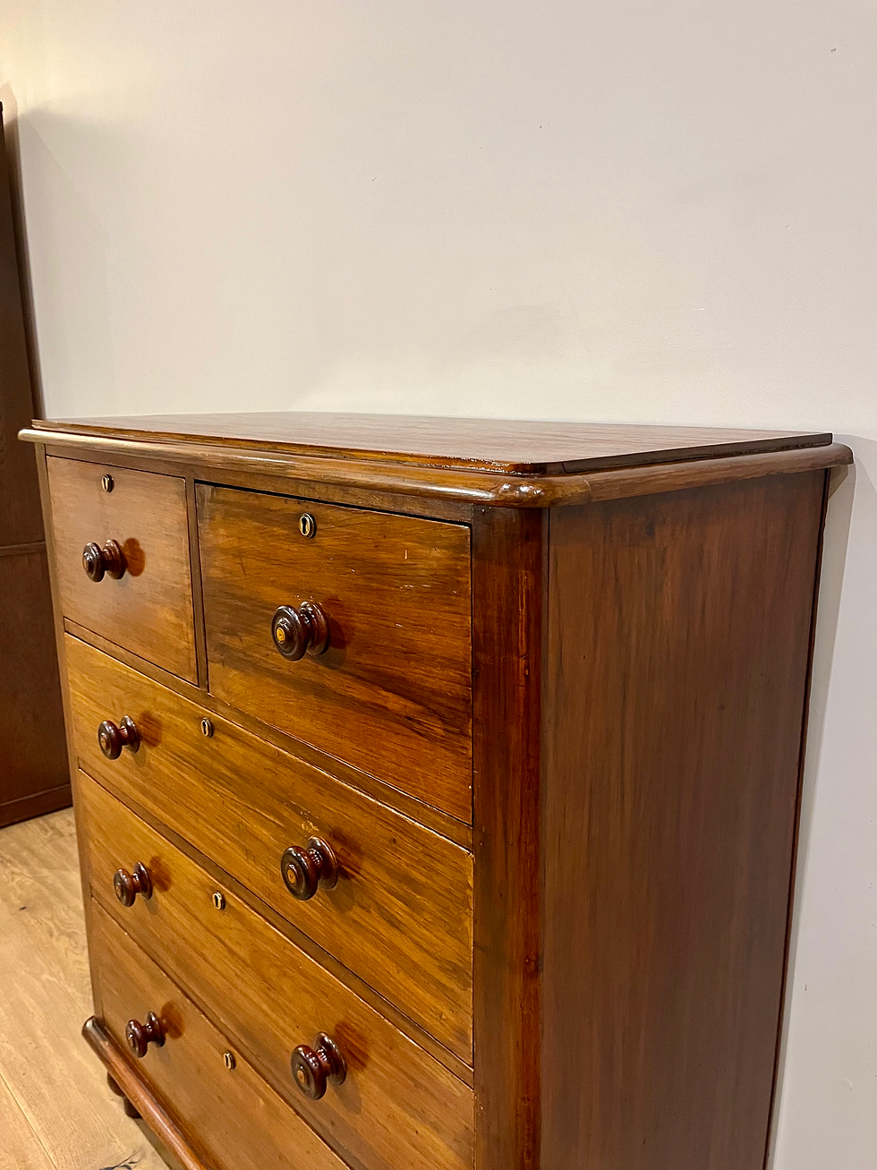 Thumbnail: Right Top  A9103 Restored Early Victorian Mahogany Chest.