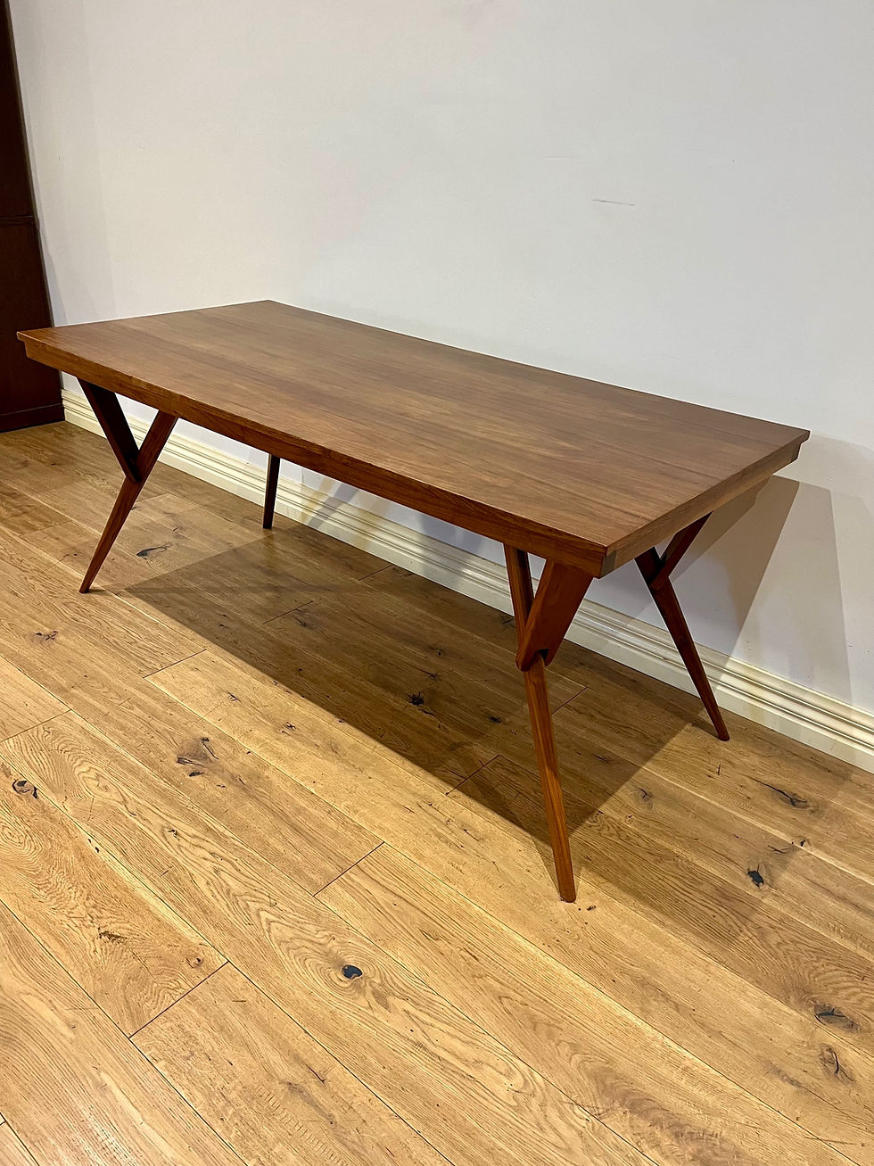 Thumbnail: V9065 - Vintage MCM Teak Dining Table. with Splayed Legs