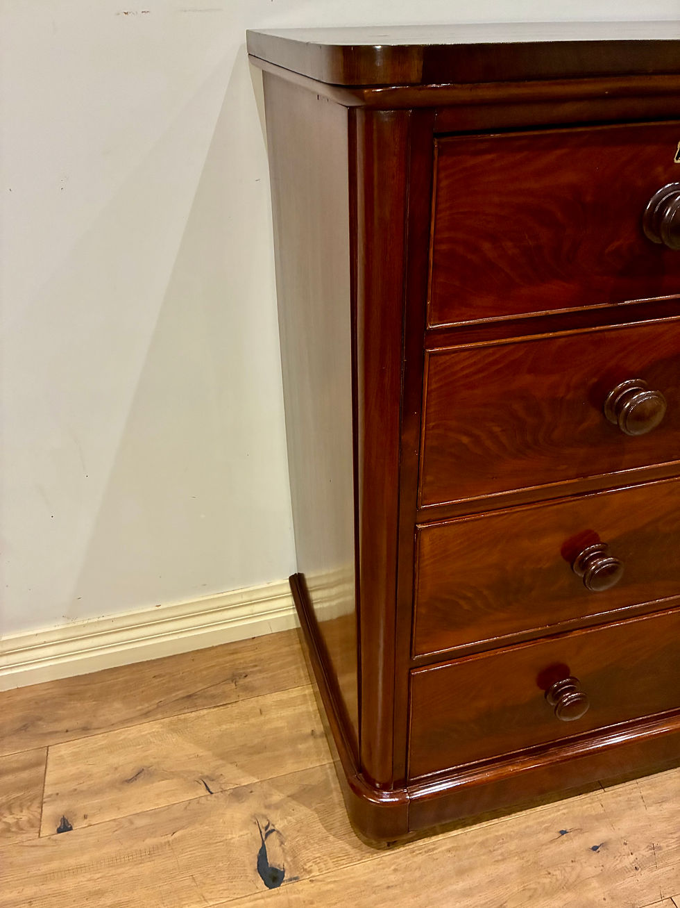 Thumbnail: A9116 Immaculate Victorian Five Drawer Flame Mahogany Chest. 