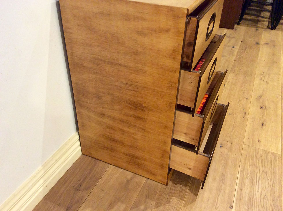 Thumbnail: Mid Century Alrob Four Drawer Teak Bedside Cabinet.