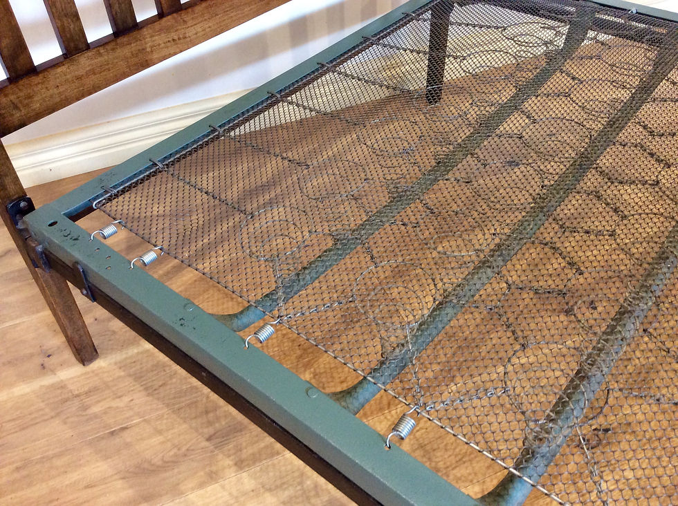 Thumbnail: Antique Blackwood Slat Double Bed with Cabriolet Legs. Circa 1900.