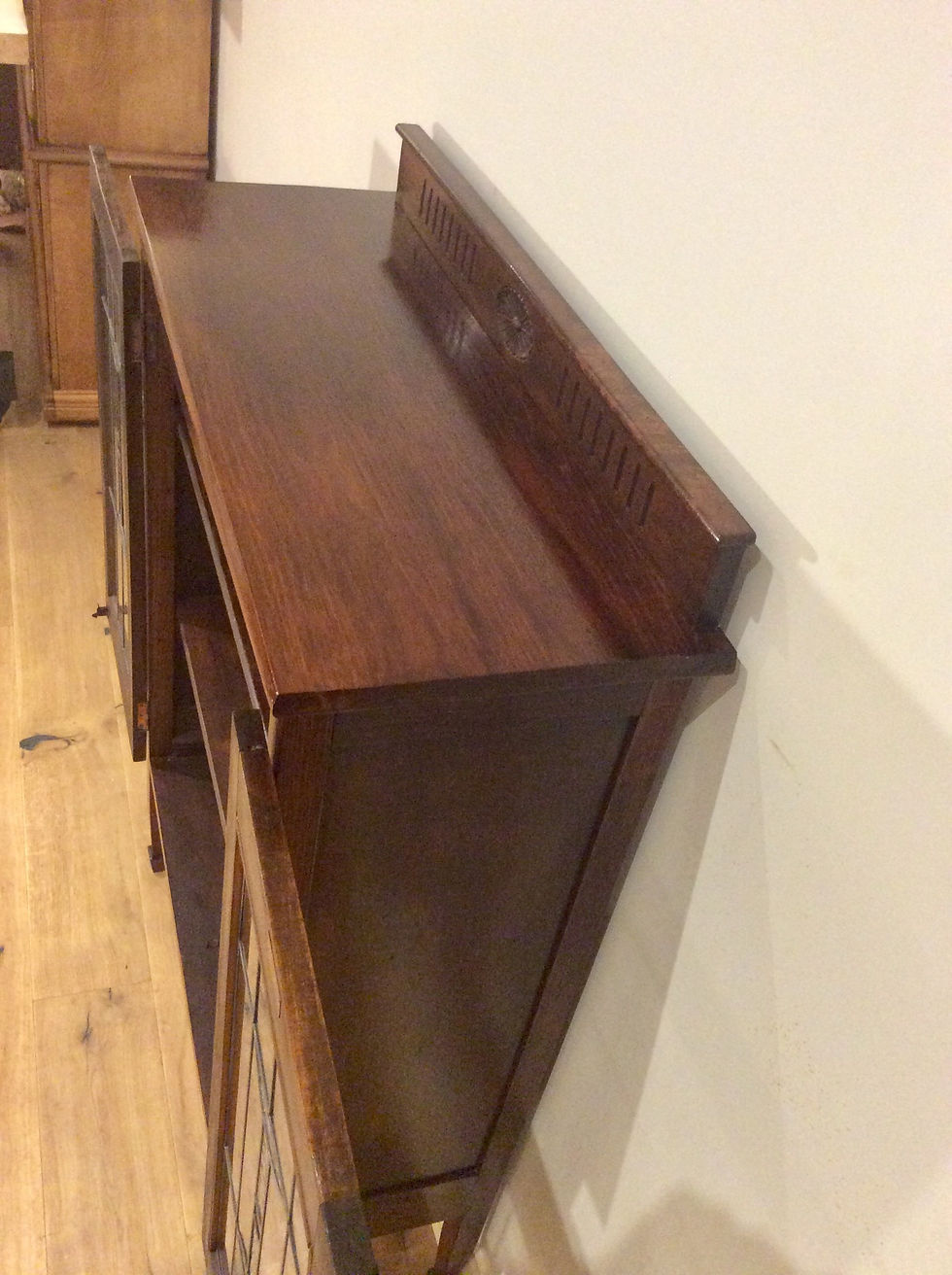 Thumbnail: Restored Antique Blackwood Leadlight Panel Display Cabinet.