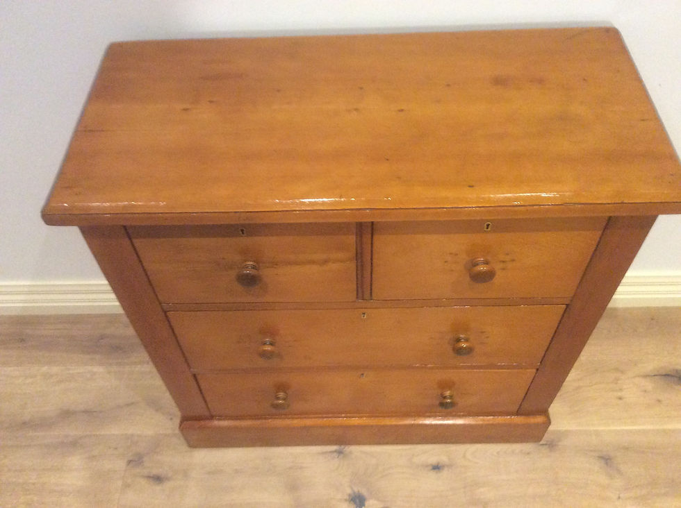 Thumbnail: Rustic Victorian Huon Pine Chest of Four Drawers.