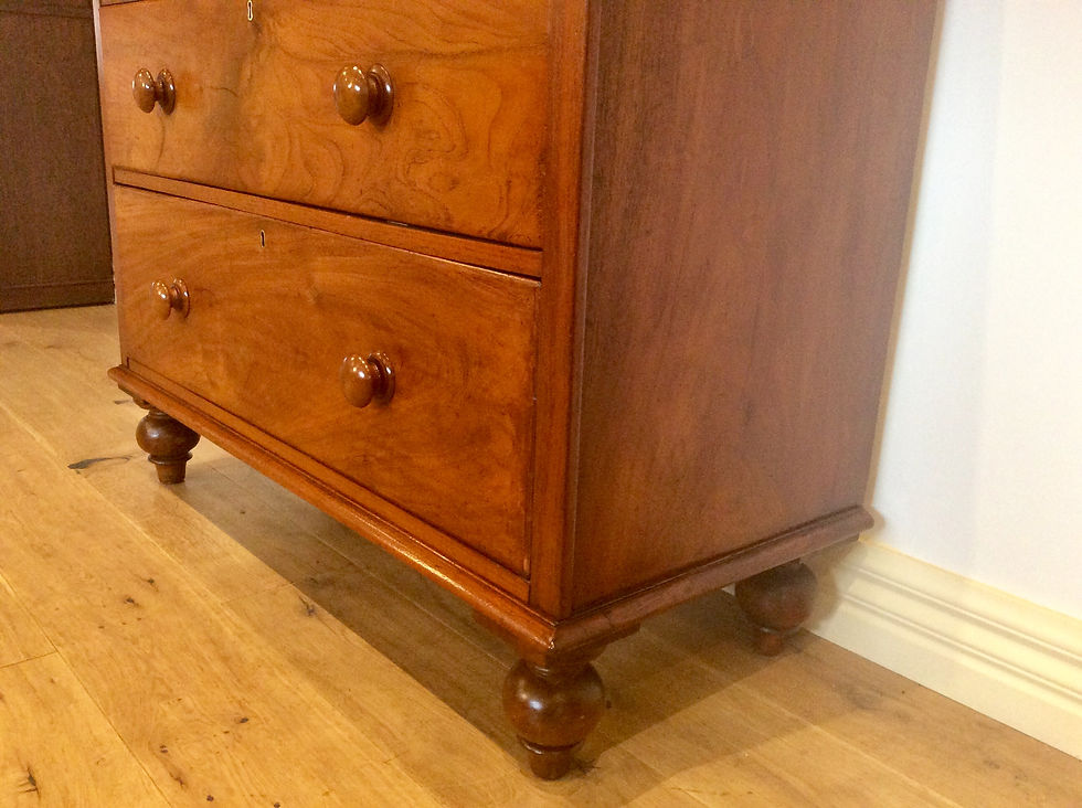 Thumbnail: Restored Victorian Five Drawer Cedar Chest with New Turned Legs