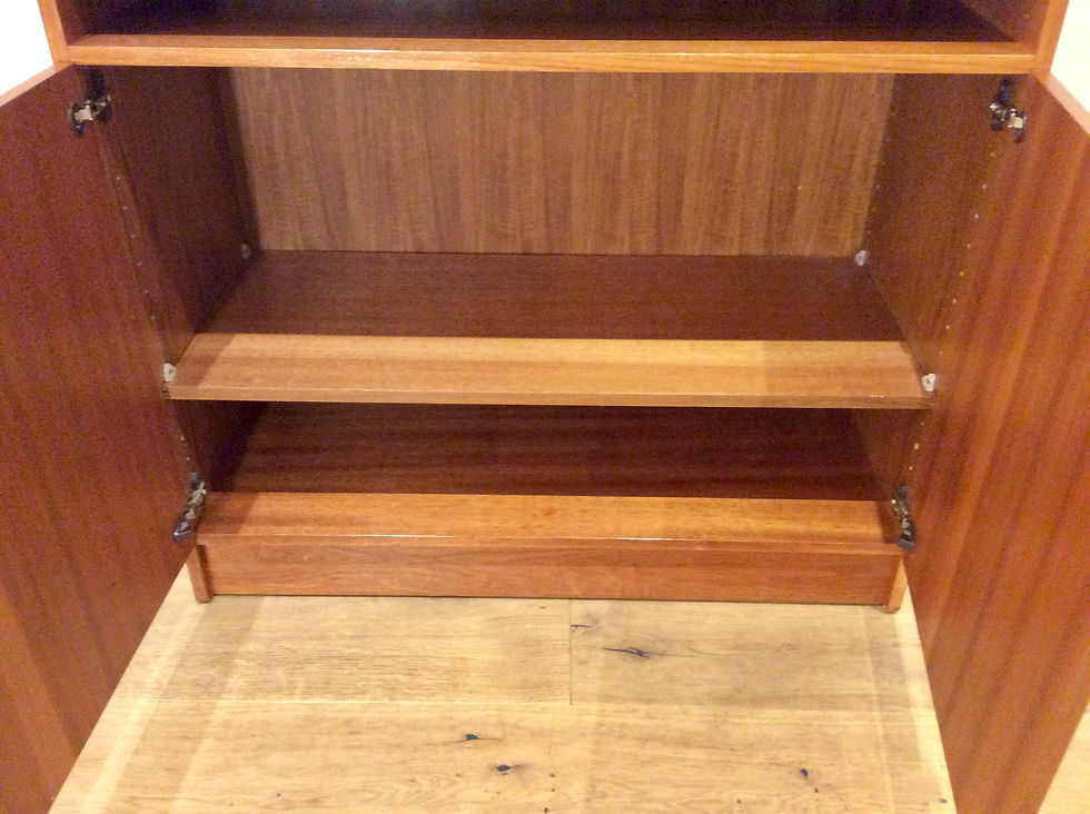 Thumbnail: Mid Century E. H. Reidy Teak Wall Unit with Glass Display Case. Circa 1970.