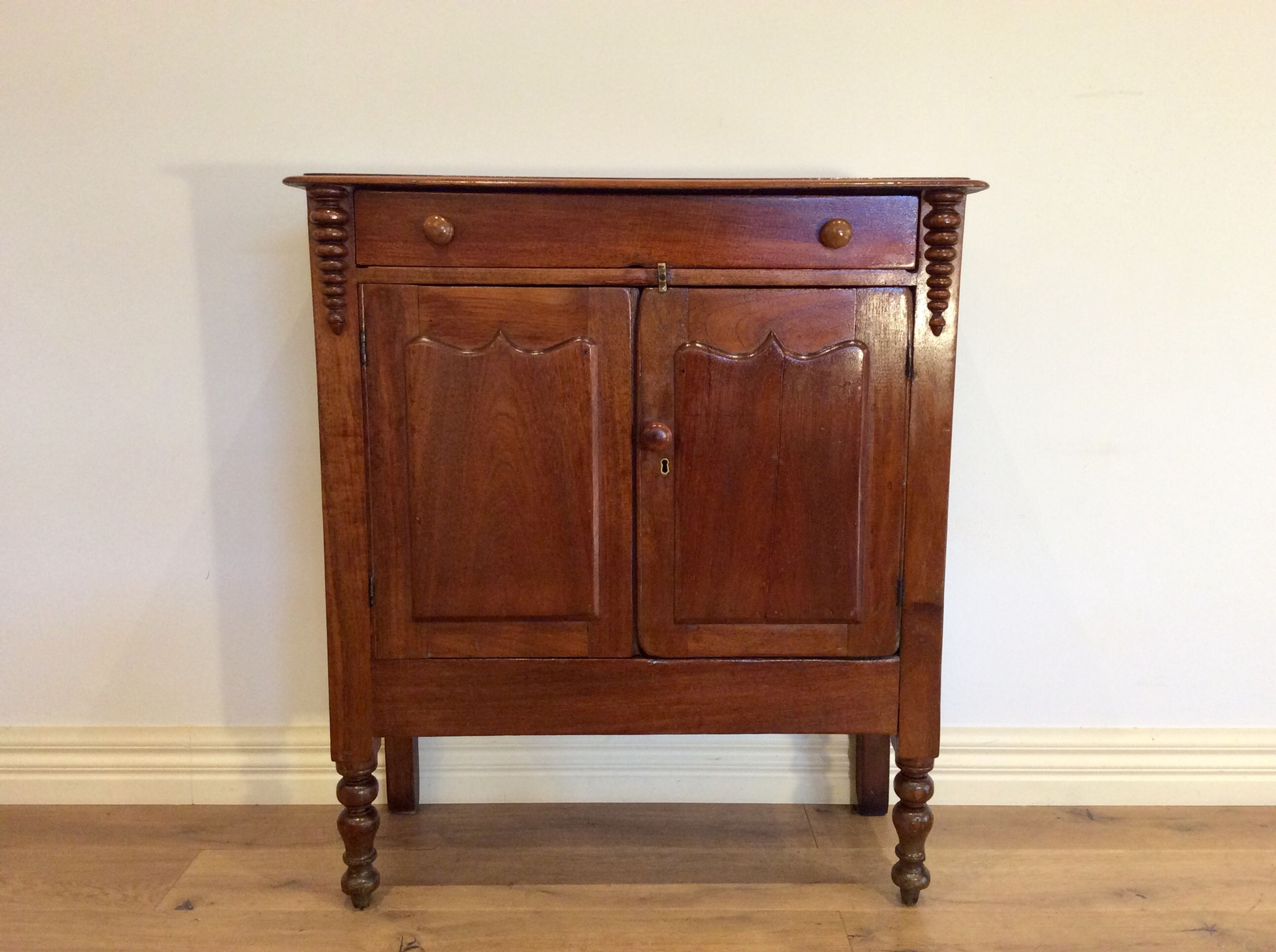 Victorian Cedar Meat Safe with Shield Panel Doors and Top Drawer.