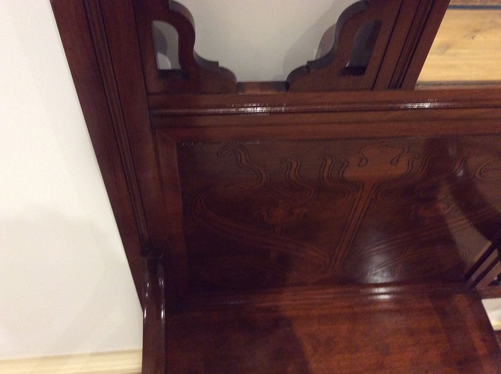 Thumbnail: Decorative Art Nouveau Hall Stand with Seat Storage