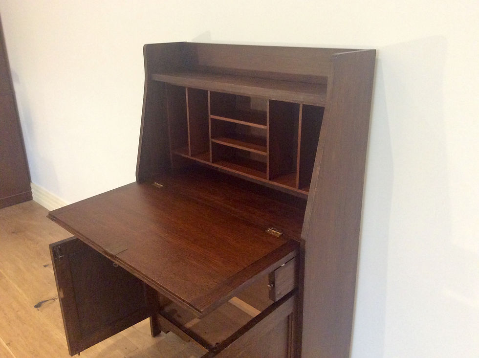 Thumbnail: A7993 - Antique Oak Drop Front Panel Secretaire