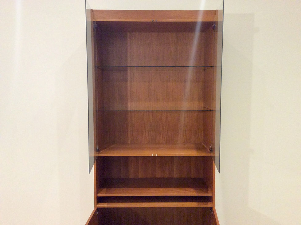Thumbnail: Mid Century E. H. Reidy Teak Wall Unit with Glass Display Case. Circa 1970.