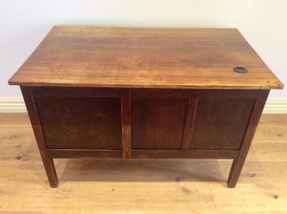Thumbnail: Mid Century Industrial Oak Four Drawer Desk.