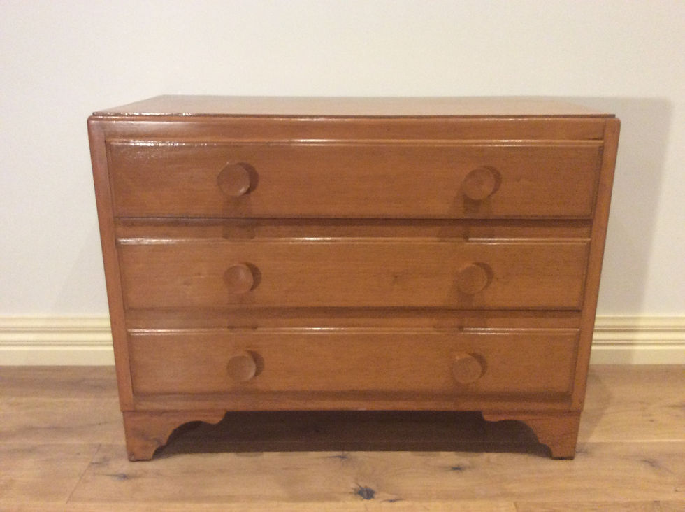 Restored Mid Century Teak Three Drawer Chest