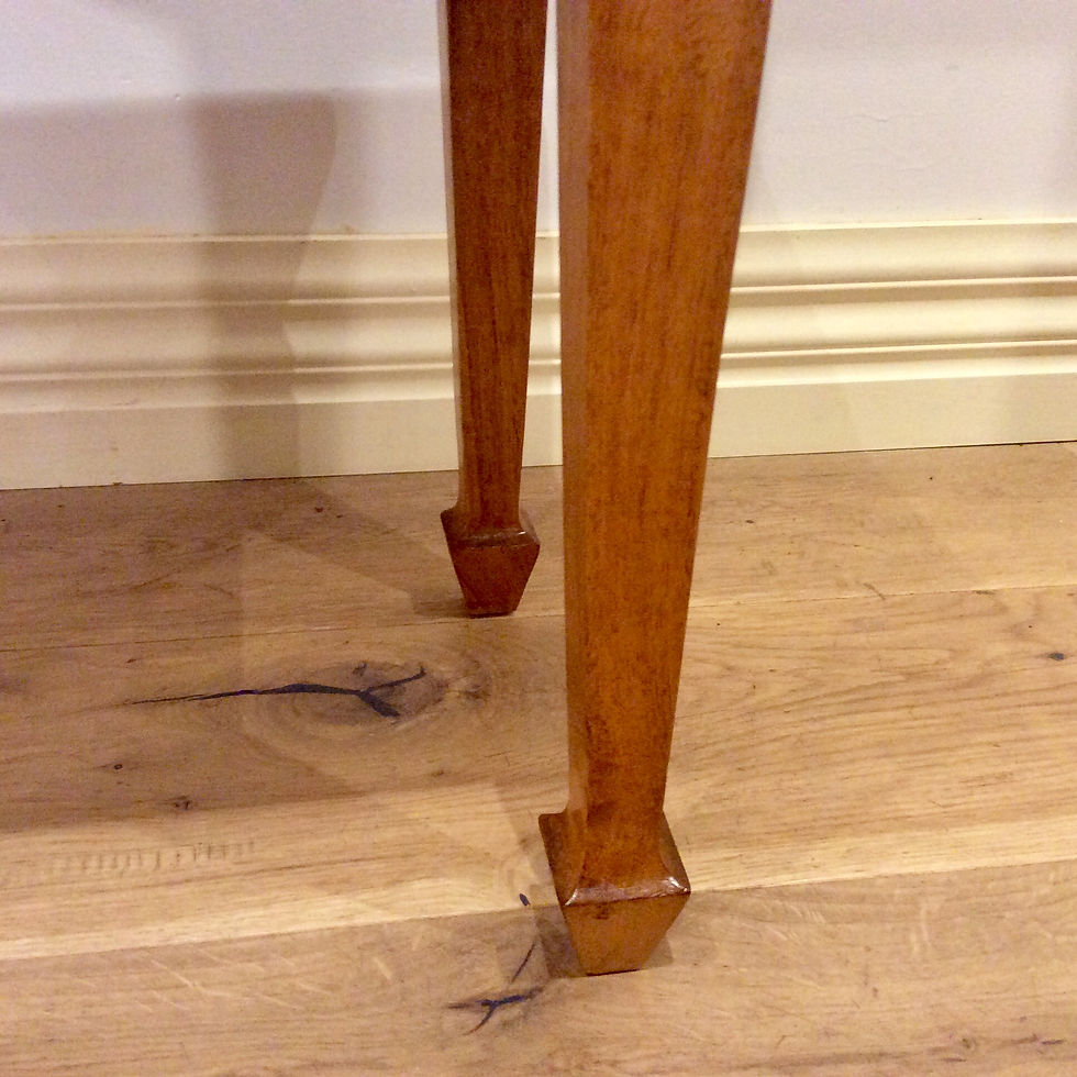 Thumbnail: Antique Oak Stool with Spade Legs. Circa 1920.