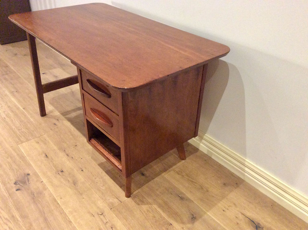 Thumbnail: Restored Mid Century Teak Desk with Shelf.