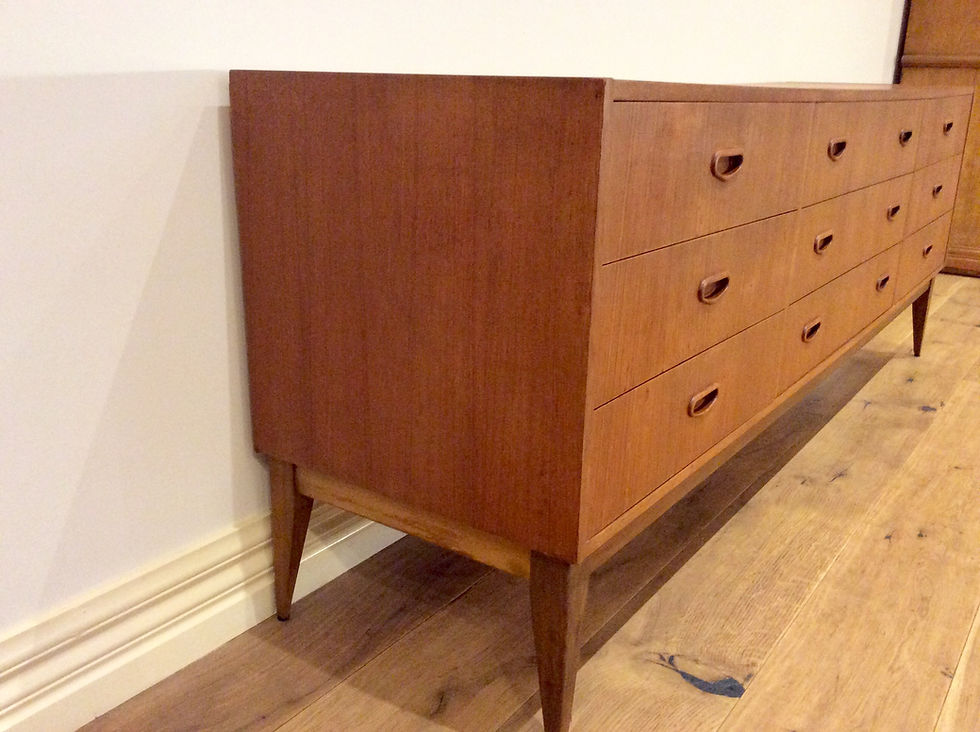 Large Mid Century Parker Nine Drawer Teak Sideboard. Circa 1960
