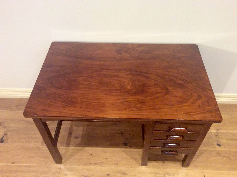 Thumbnail: M8002 - Mid Century Hardwood Desk with Four Drawers.