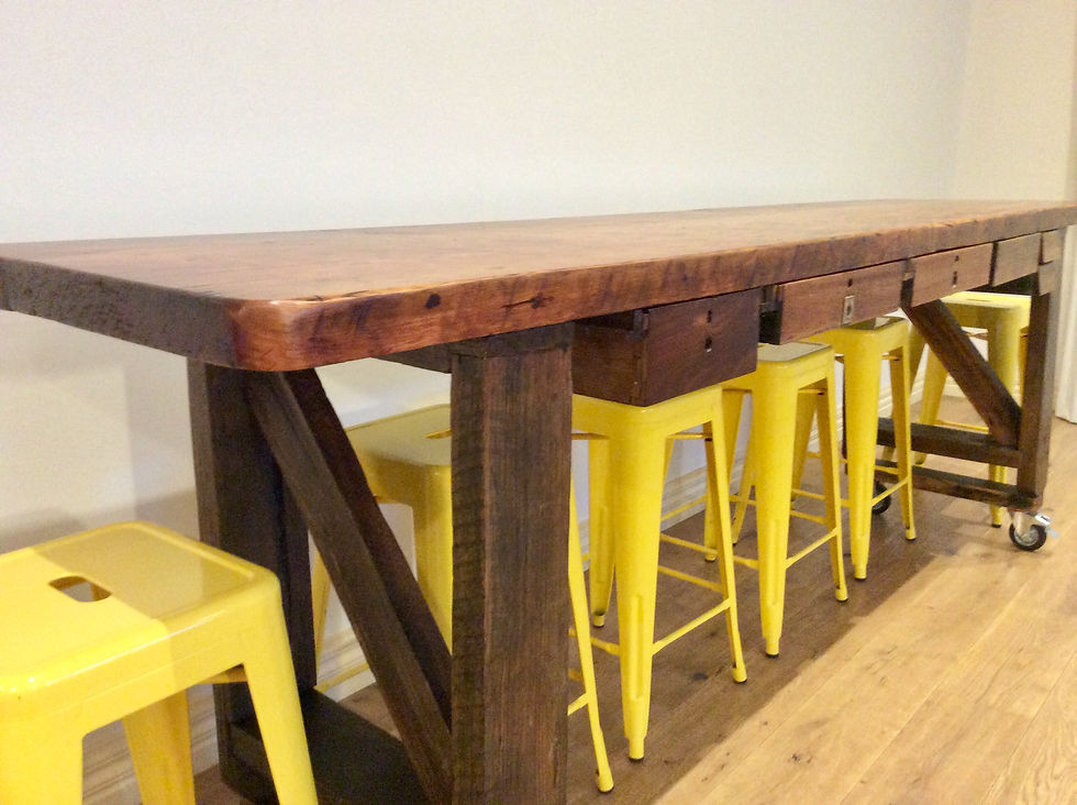 Thumbnail: V8017 - Vintage Industrial Six Drawer Breakfast Bench.