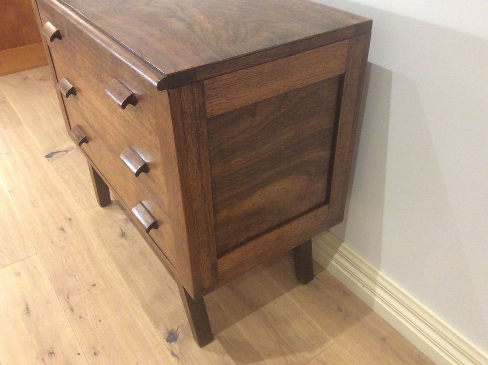 Thumbnail: Rare Mid Century Scandinavian Blackwood Three Drawer Chest