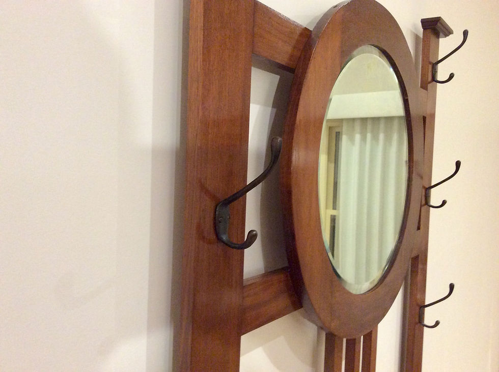 Thumbnail: Restored Antique Oak Hall Stand with Seating and Umbrella Holders. Circa 1900.